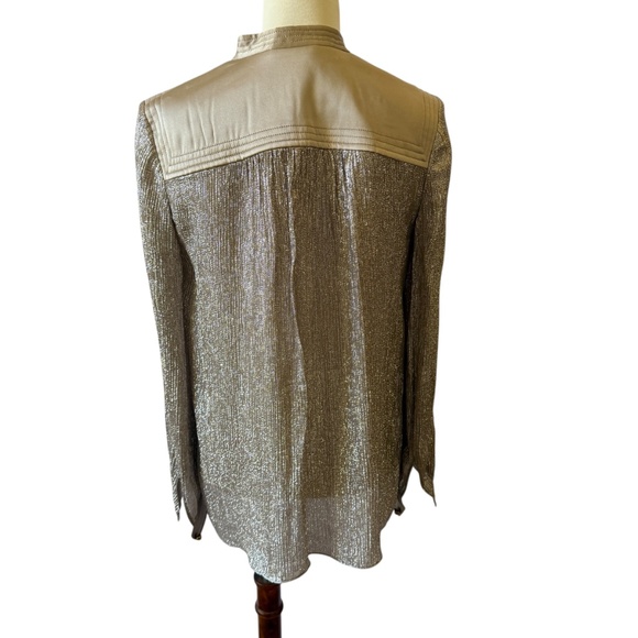 TORY BURCH CASPIAN METALLIC LAME TUNIC TOP HOLIDAY SPARKLY FLOWY ELEGANT LUXE 2 - Picture 5 of 12
